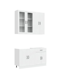 Unità Cucina LUCCA 4 pcs Bianco Lucido Legno ingegnerizzato 2
