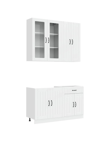 Unità Cucina LUCCA 4 pcs Bianco Lucido Legno ingegnerizzato