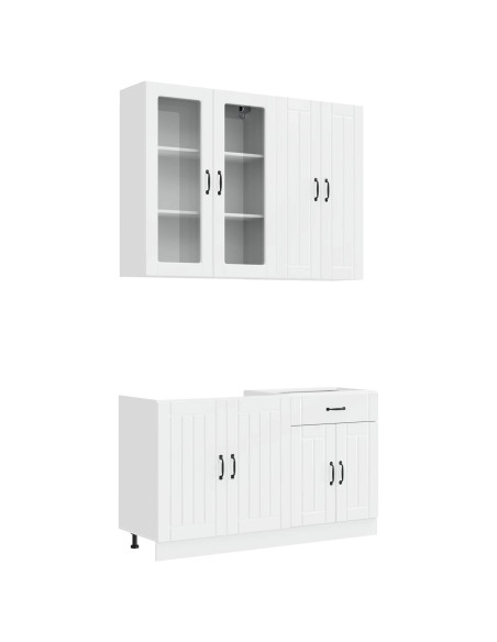 Unità Cucina LUCCA 4 pcs Bianco Lucido Legno ingegnerizzato