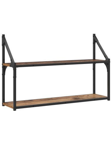 Scaffale da parete A parete Legno antico 80 x 21 x 51 cm