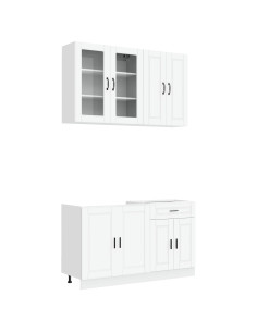 Unità Cucina PORTO 4 pcs Bianco Legno ingegnerizzato 2