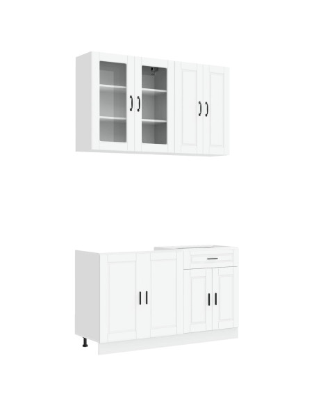 Unità Cucina PORTO 4 pcs Bianco Legno ingegnerizzato
