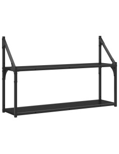 Scaffale da parete A parete Rovere nero 80 x 21 x 51 cm