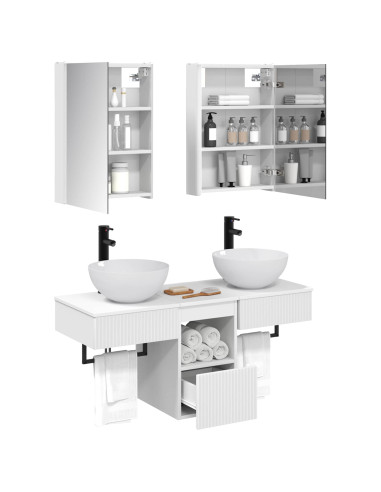 Set di Armadi da Bagno 5 pcs Bianco 43 x 11,5 x 60,5 cm