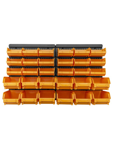 Kit Contenitori 32 pz con Pannelli a Parete Giallo e Nero