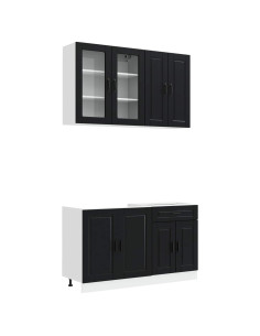 Unità Cucina PORTO 4 pcs Nero Legno ingegnerizzato 2
