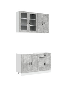 Unità Cucina PORTO 4 pcs Grigio Cemento Legno ingegnerizzato 2