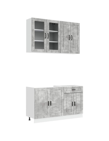 Unità Cucina PORTO 4 pcs Grigio Cemento Legno ingegnerizzato