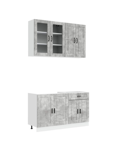 Unità Cucina PORTO 4 pcs Grigio Cemento Legno ingegnerizzato