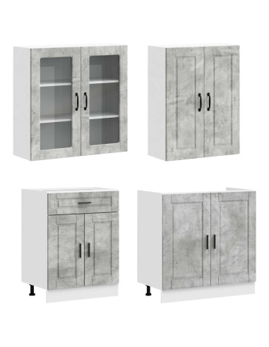 Unità Cucina PORTO 4 pcs Grigio Cemento Legno ingegnerizzato