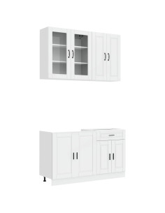 Unità Cucina PORTO 4 pcs Bianco Lucido Legno ingegnerizzato 2