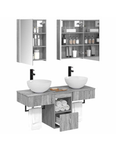 Set di Armadi da Bagno 5 pcs Sonoma grigio 43 x 11,5 x 60,5 cm 2