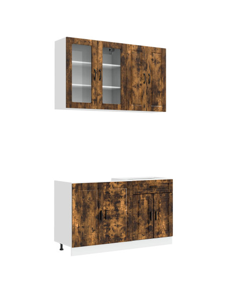 Unità Cucina PORTO 4 pcs Rovere Fumo Legno ingegnerizzato