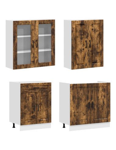Unità Cucina PORTO 4 pcs Rovere Fumo Legno ingegnerizzato