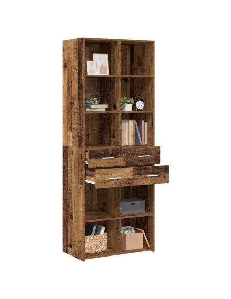Libreria Legno antico 30 x 42.4 x 185.2 cm