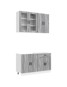 Unità Cucina PORTO 4 pcs Sonoma grigio Legno ingegnerizzato 2