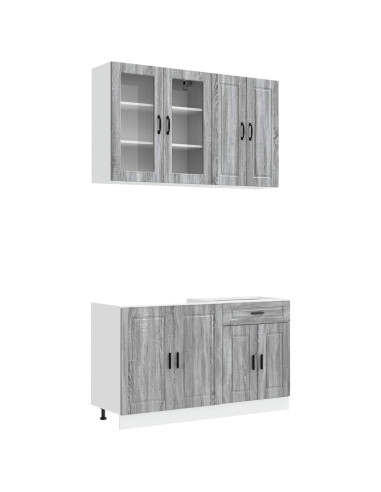 Unità Cucina PORTO 4 pcs Sonoma grigio Legno ingegnerizzato