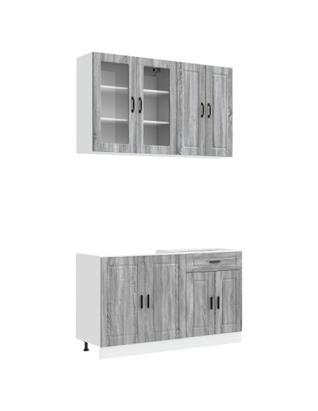 Unità Cucina PORTO 4 pcs Sonoma grigio Legno ingegnerizzato