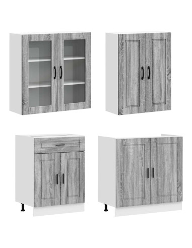 Unità Cucina PORTO 4 pcs Sonoma grigio Legno ingegnerizzato