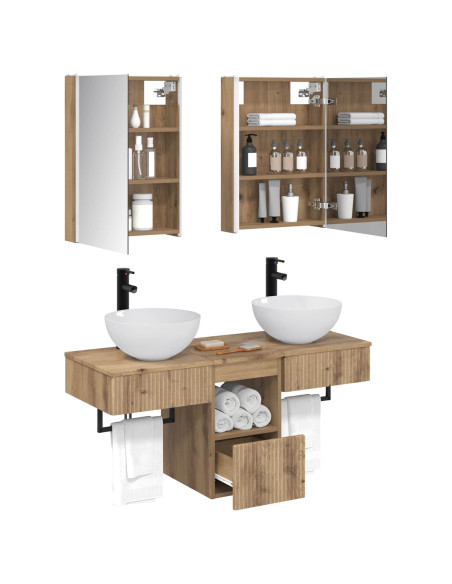 Set di Armadi da Bagno 5 pcs Rovere Artigianale