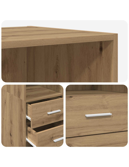 Libreria Rovere artigianale 30 x 42.4 x 185.2 cm