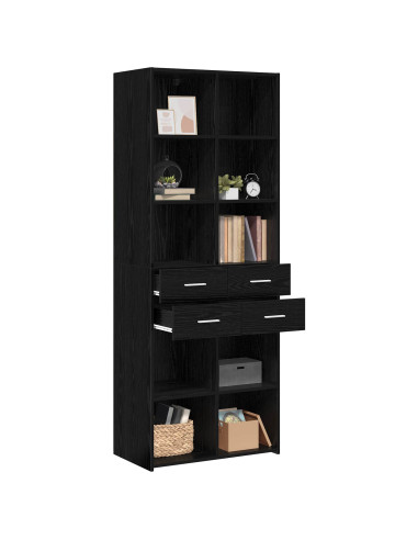 Libreria Rovere nero 30 x 42.4 x 185.2 cm