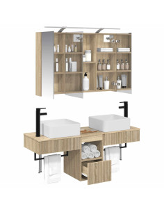 Set di Armadi da Bagno 4 pcs Rovere Sonoma 100 x 14,5 x 70 cm 2