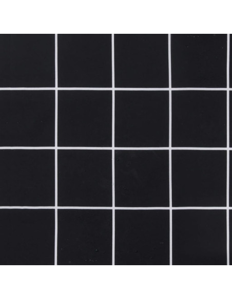 Cuscino Rotondo Nero Motivo a Quadri Ø 60x11cm Tessuto Oxford