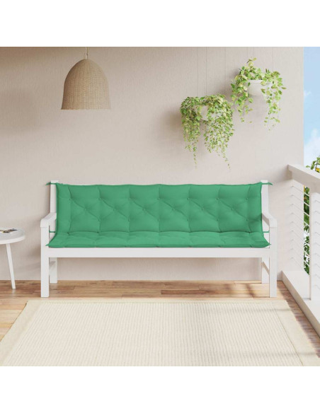 Cuscini per Panca 2 pz Verdi 200x50x7 cm in Tessuto Oxford