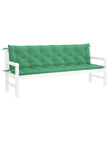 Cuscini per Panca 2 pz Verdi 200x50x7 cm in Tessuto Oxford