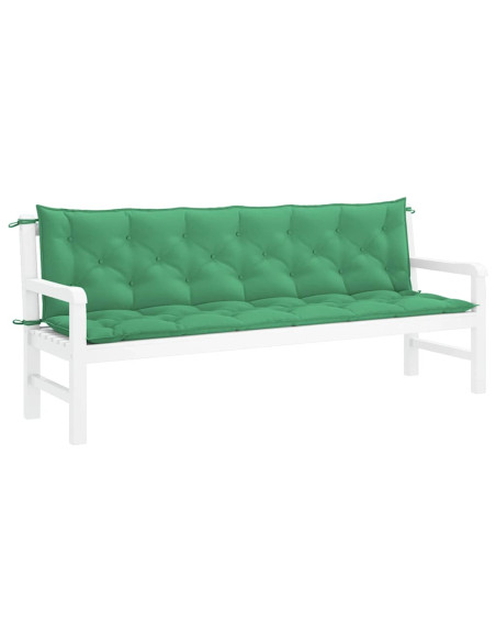 Cuscini per Panca 2 pz Verdi 200x50x7 cm in Tessuto Oxford
