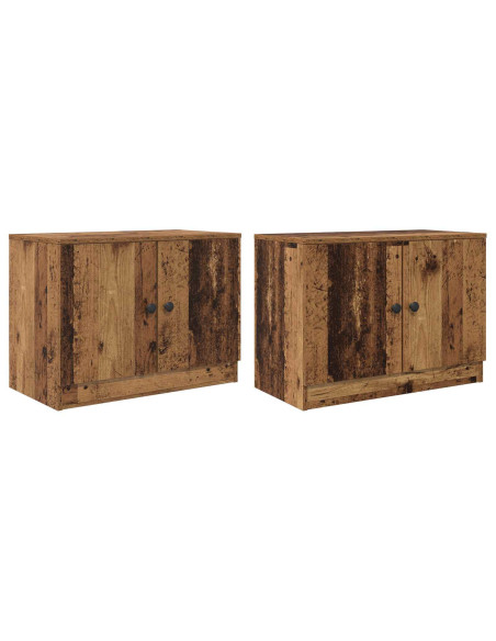 Armadietto per letto 2 pcs Legno antico 66 x 35 x 48 cm
