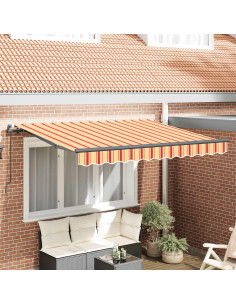 Tenda Retrattile Giallo e Arancione 250 x 200 cm Tessuto