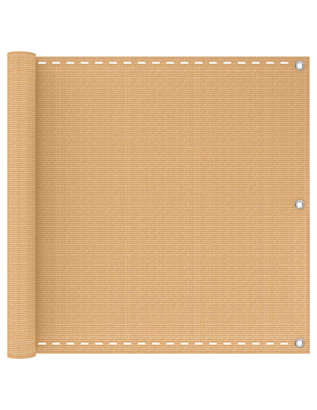 Schermo da balcone Sabbia 75 x 800 cm HDPE e alluminio