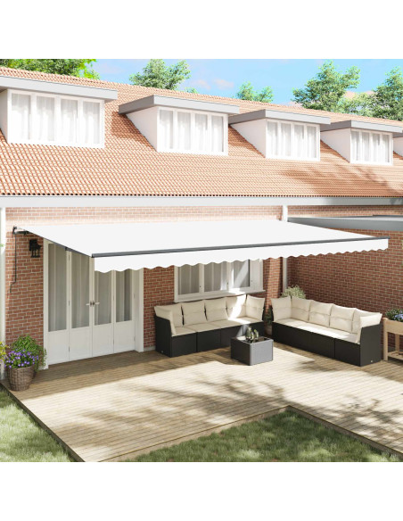 Tenda retrattile Bianco 600 × 350 cm Poliestere e Alluminio
