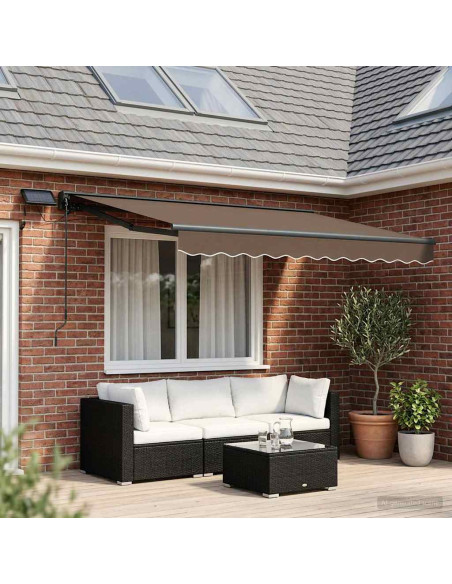 Cornice per Tenda Manuale con LED Tortora 2,5 x 2 m