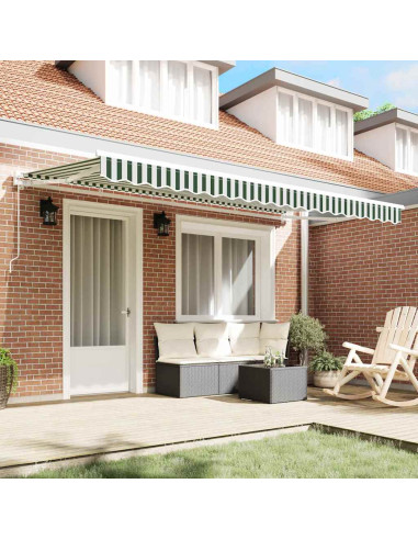 Telo di ricambio per tenda da sole Verde e Bianco 4 x 2 m