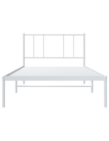 Giroletto con Testiera Metallo Bianco 100x190 cm