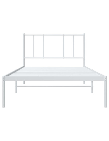 Giroletto con Testiera Metallo Bianco 100x190 cm
