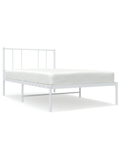 Giroletto con Testiera Metallo Bianco 100x190 cm 2