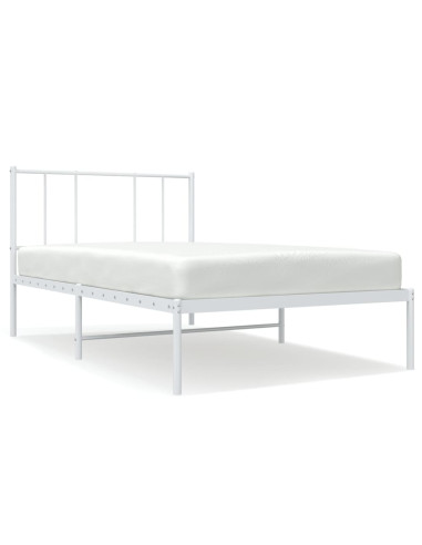 Giroletto con Testiera Metallo Bianco 100x190 cm