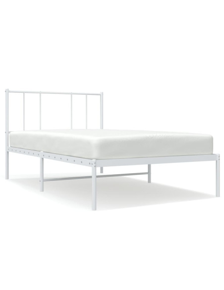 Giroletto con Testiera Metallo Bianco 100x190 cm