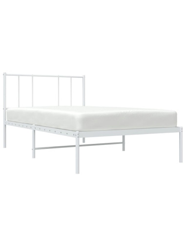 Giroletto con Testiera Metallo Bianco 100x190 cm