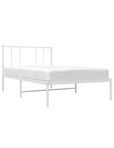 Giroletto con Testiera Metallo Bianco 100x190 cm
