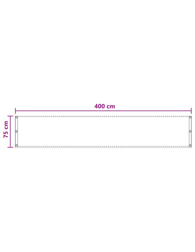 Schermo da balcone Sabbia 75 x 400 cm HDPE e alluminio
