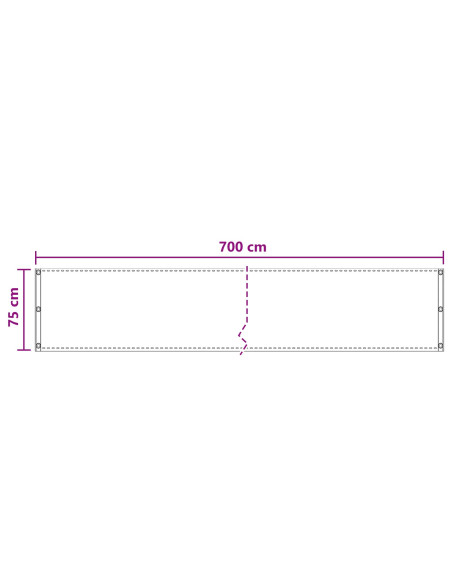 Schermo da balcone Sabbia 75 x 700 cm HDPE e alluminio