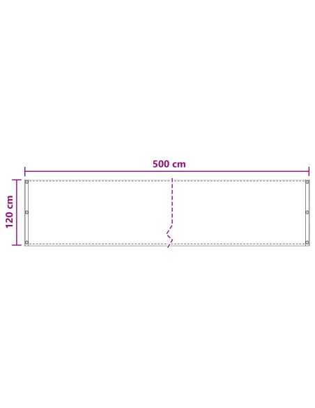 Schermo da balcone Sabbia 120 x 500 cm HDPE e alluminio
