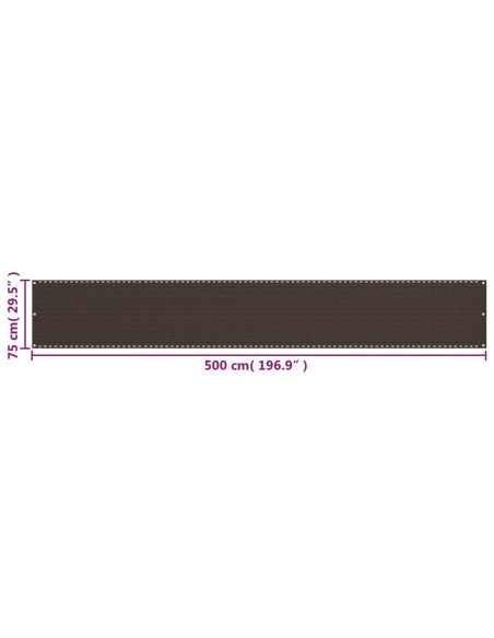 Paravento da Balcone Marrone 75x500 cm in HDPE
