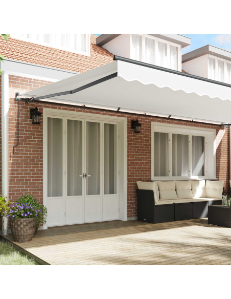 Tenda retrattile Bianco 600 × 350 cm Poliestere e Alluminio