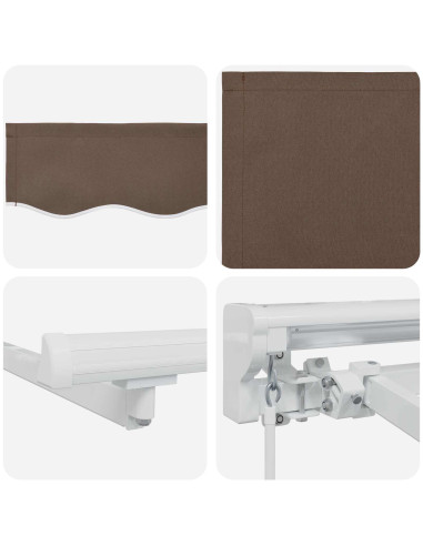 Cornice per Tenda Manuale con LED Tortora 2,5 x 2 m